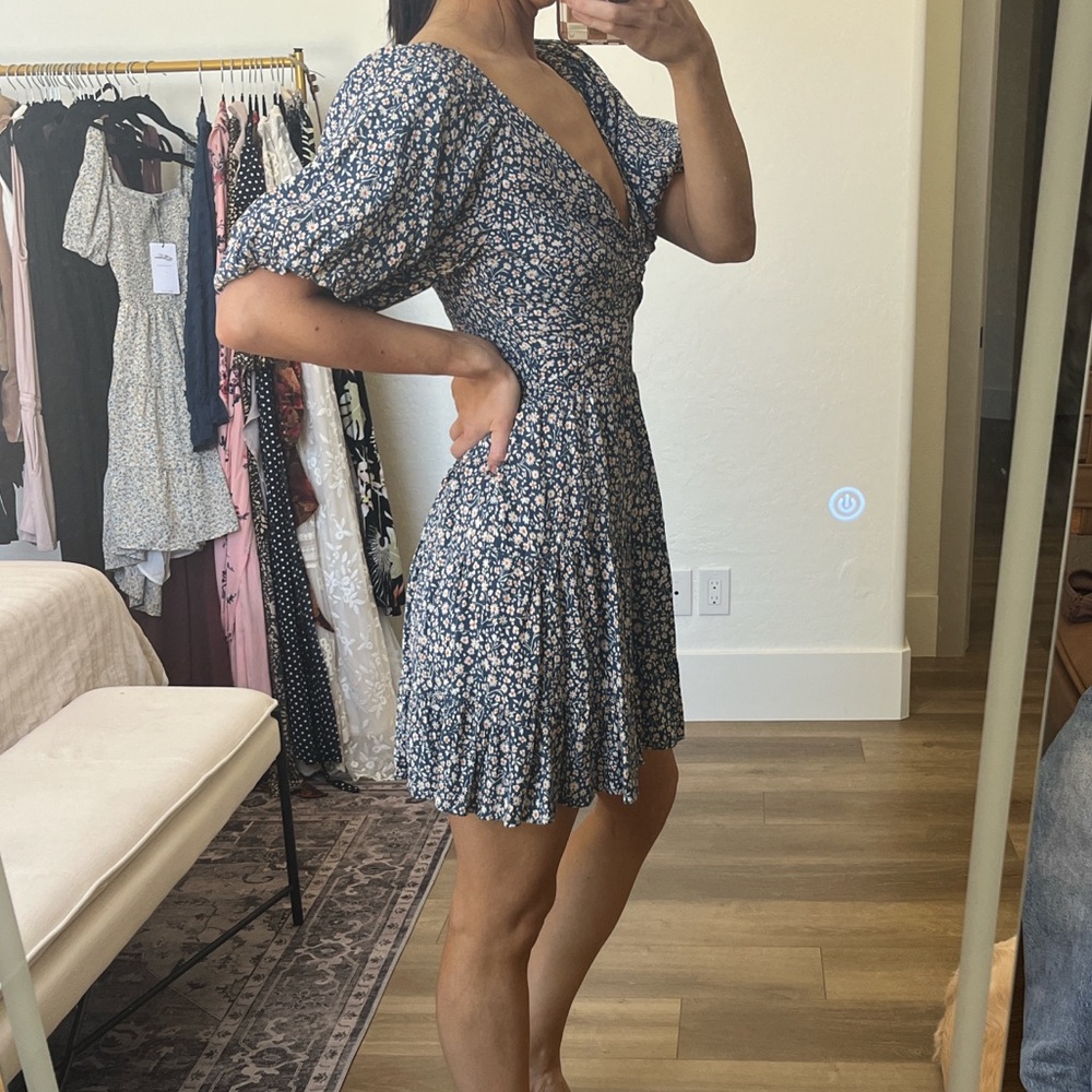 Angie Navy Floral Mini Dress - Picture 4 of 4